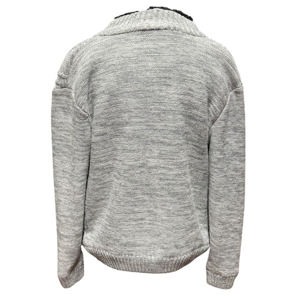 American Stitch Gray Cable Knit Full-Zip Sweater Fleece Lined Jacket Size S - Picture 4 of 10